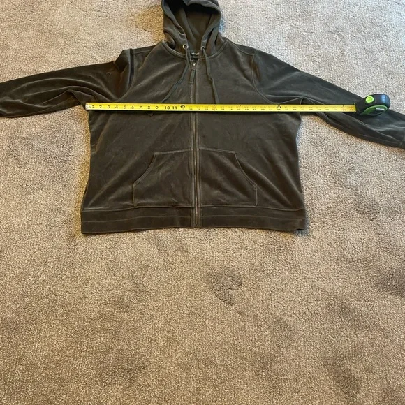 Green Velour Zip Up Hoodie and Pants Set Hoodie 3X Pants XXL Lounge Wear - Picture 12 of 16